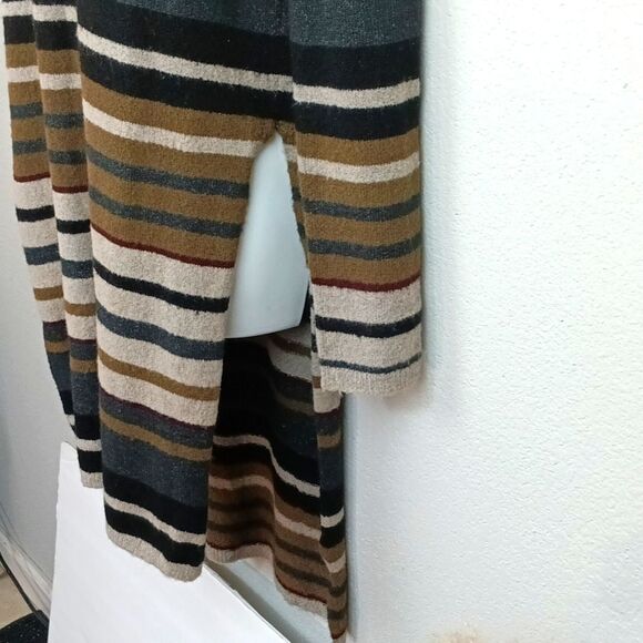 RUE 21 Women's Earth tones V neck long-sleeve stripped tunic sweater sz XL Y2k - Picture 4 of 10